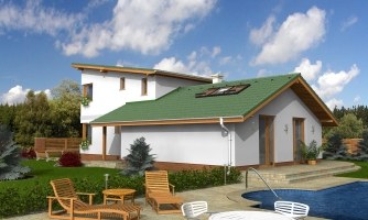 Modern house project with a garage.